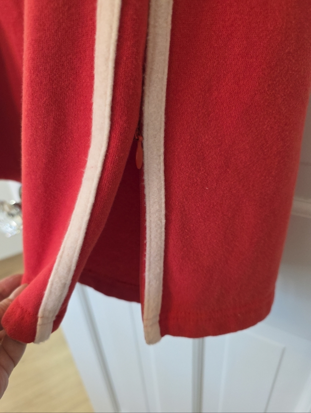 Marine Layer Cloud 9 Fleece Wide Leg Sweatpant In Faded Red MED - Picture 9 of 9